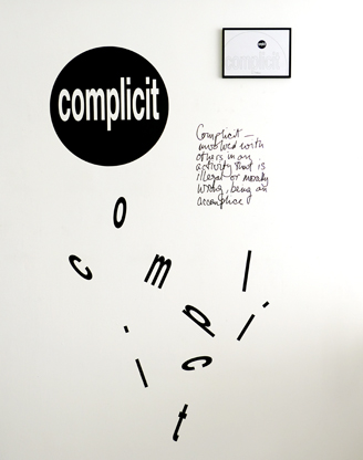 Philip Bradshaw, Installation view, complicit wall assemblage, Open Studio 2018